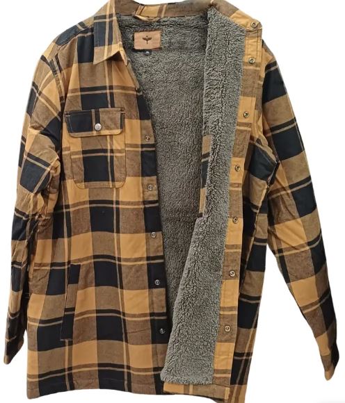 מעיל פלנל לגברים OSBORN – משבצות חום