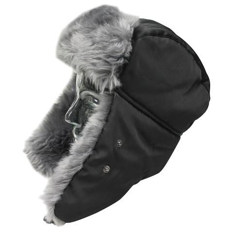 כובע כלב עם פרווה ומסיכת פנים