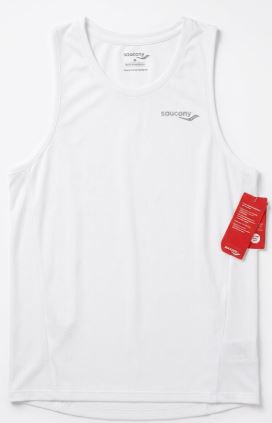 גופיית ריצה לגברים Saucony Stopwatch Singlet - לבן