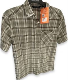 Men's Mindano Short Sleeve Shirt Light Sage Multi Cross Check flyshop