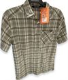 Men's Mindano Short Sleeve Shirt Light Sage Multi Cross Check flyshop