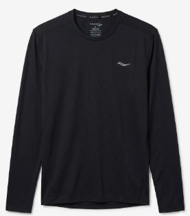 חולצת ריצה שרוול ארוך לגברים Saucony Stopwatch Long Sleeve - שחור
