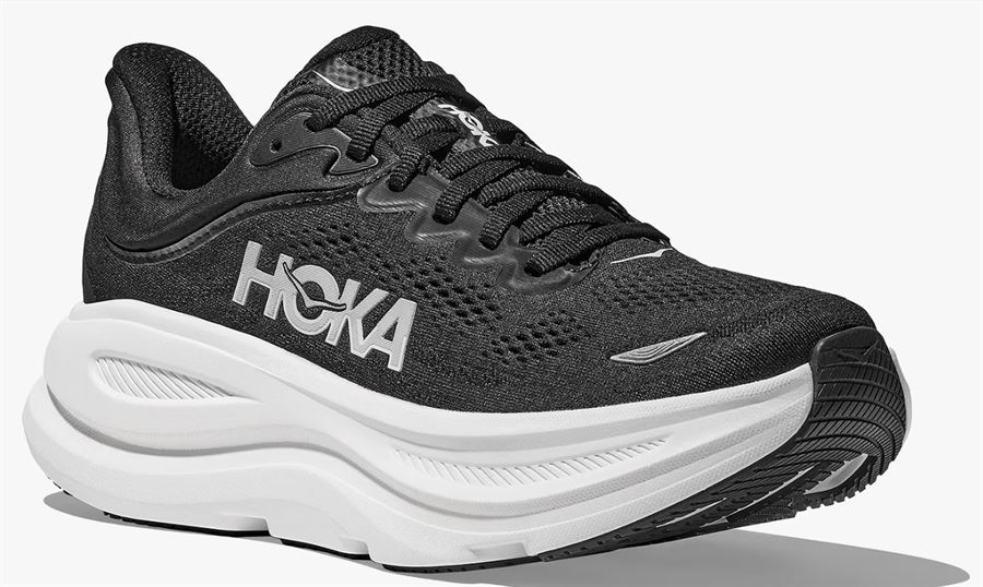 Hoka  HOKA BONDI WIDE 9 - נעלי ספורט לנשים בונדי 9 רחבות בצבע שחור/לבן